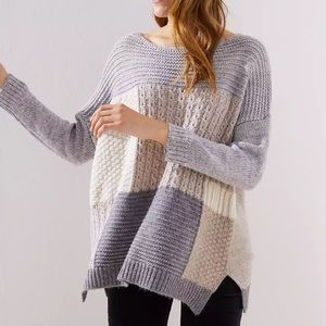Loft Oversized Patchwork Sweater